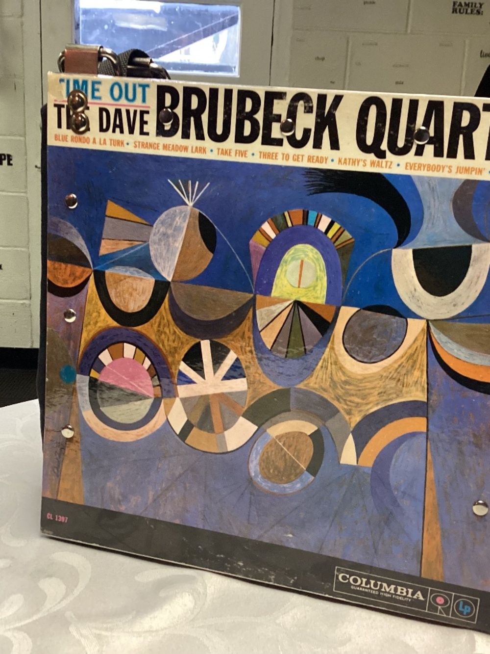 DAVE BRUBECK. PURSE MADE OF RECORD COVERS OOAK UNIQUE
